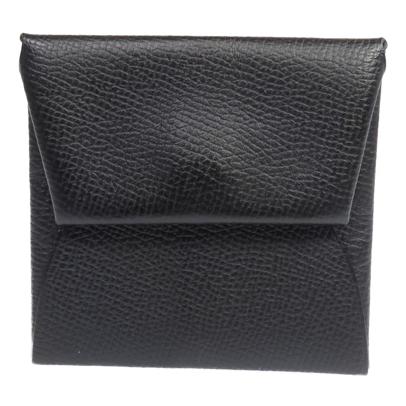 HERMES 【激減優惠】Epsom皮革Bastia銀扣零錢包Noir