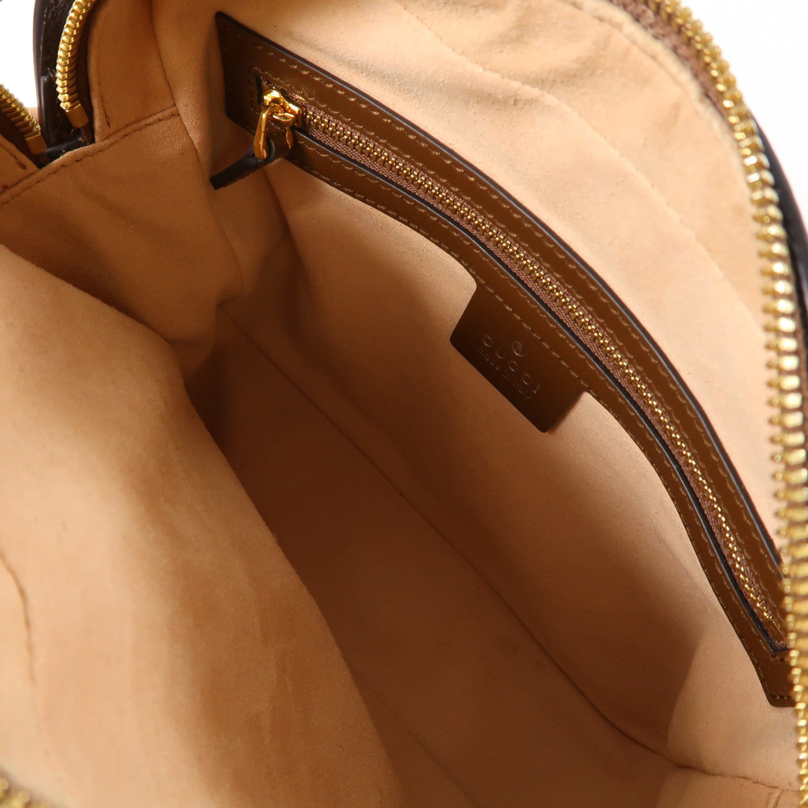 GUCCI 塗層帆布Shoulder Bag金扣肩背袋啡色