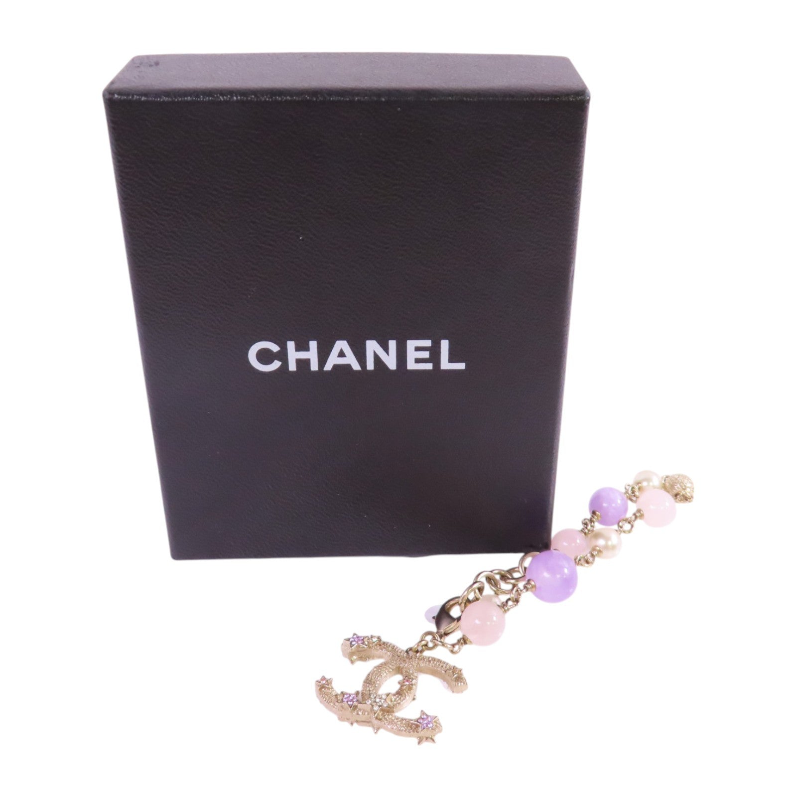 CHANEL 金屬/PVC/鑽石CC Bracelet金扣手鏈