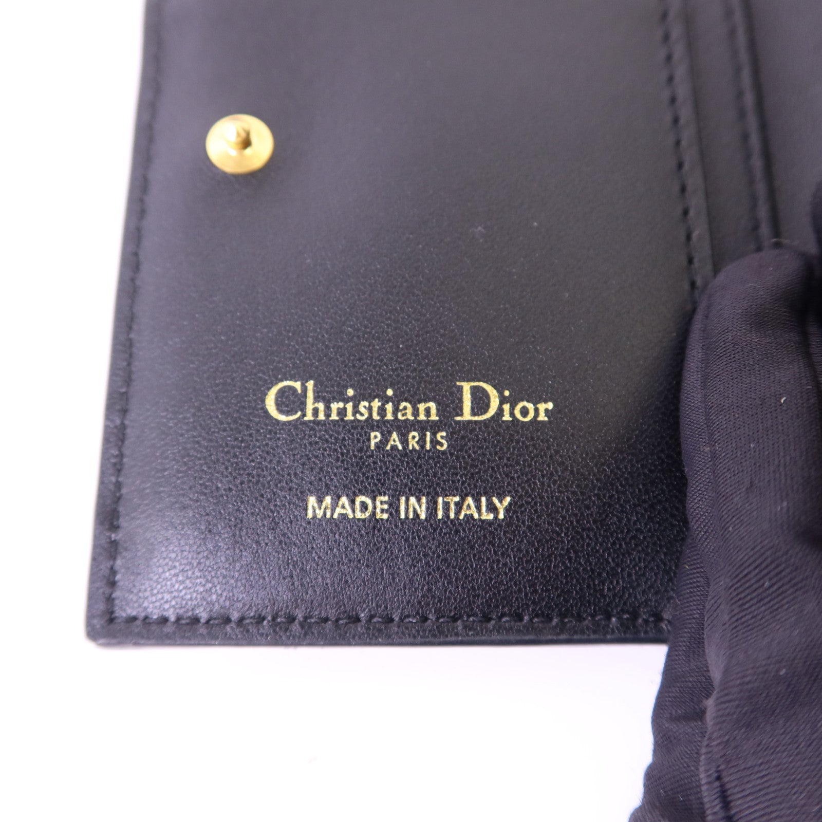 Dior 牛皮皮革Caro Dahila金扣錢包