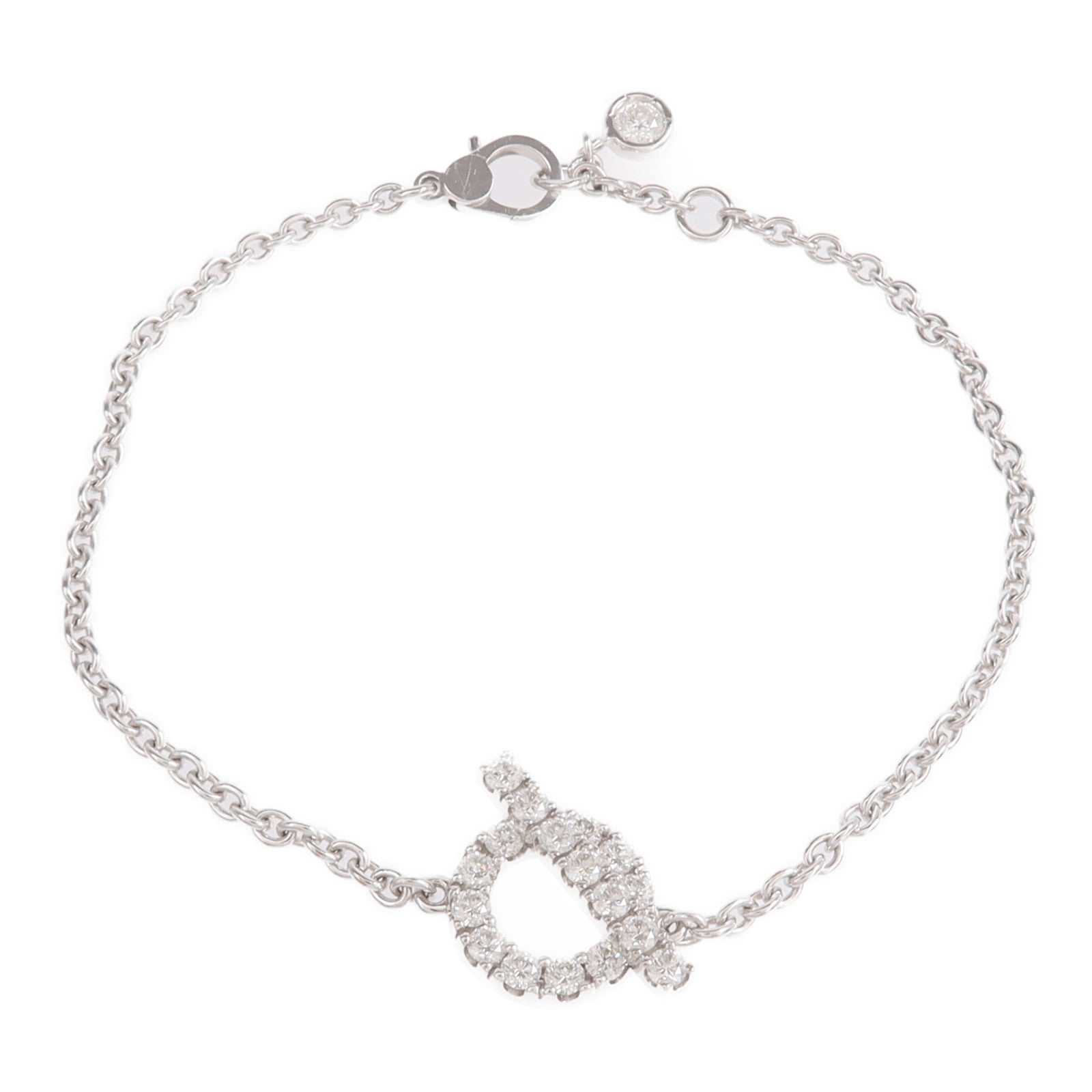 HERMES 18K白金Finesse Bracelet鑽石手鏈