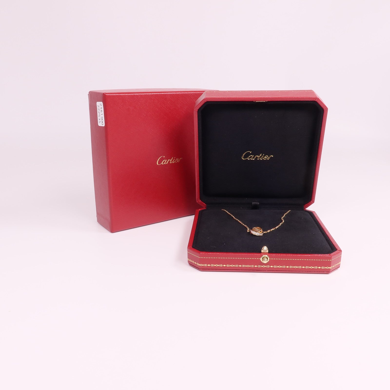 CARTIER 18K玫瑰金Love Necklace Half-Paved鑽石項鍊