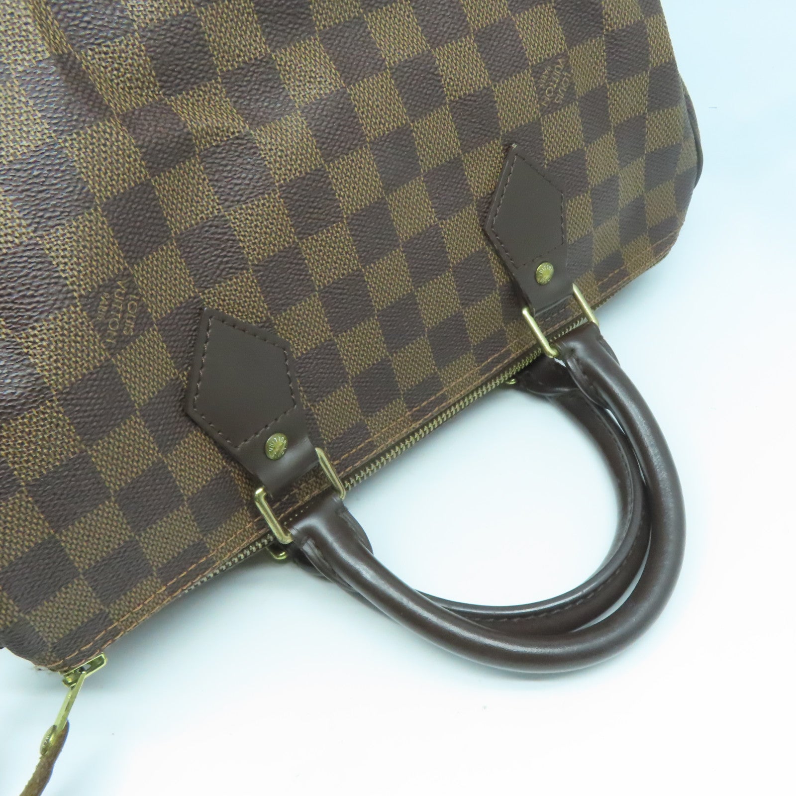 LOUIS VUITTON 【激減優惠】Damier Ebene Speedy 30金扣手挽袋啡色