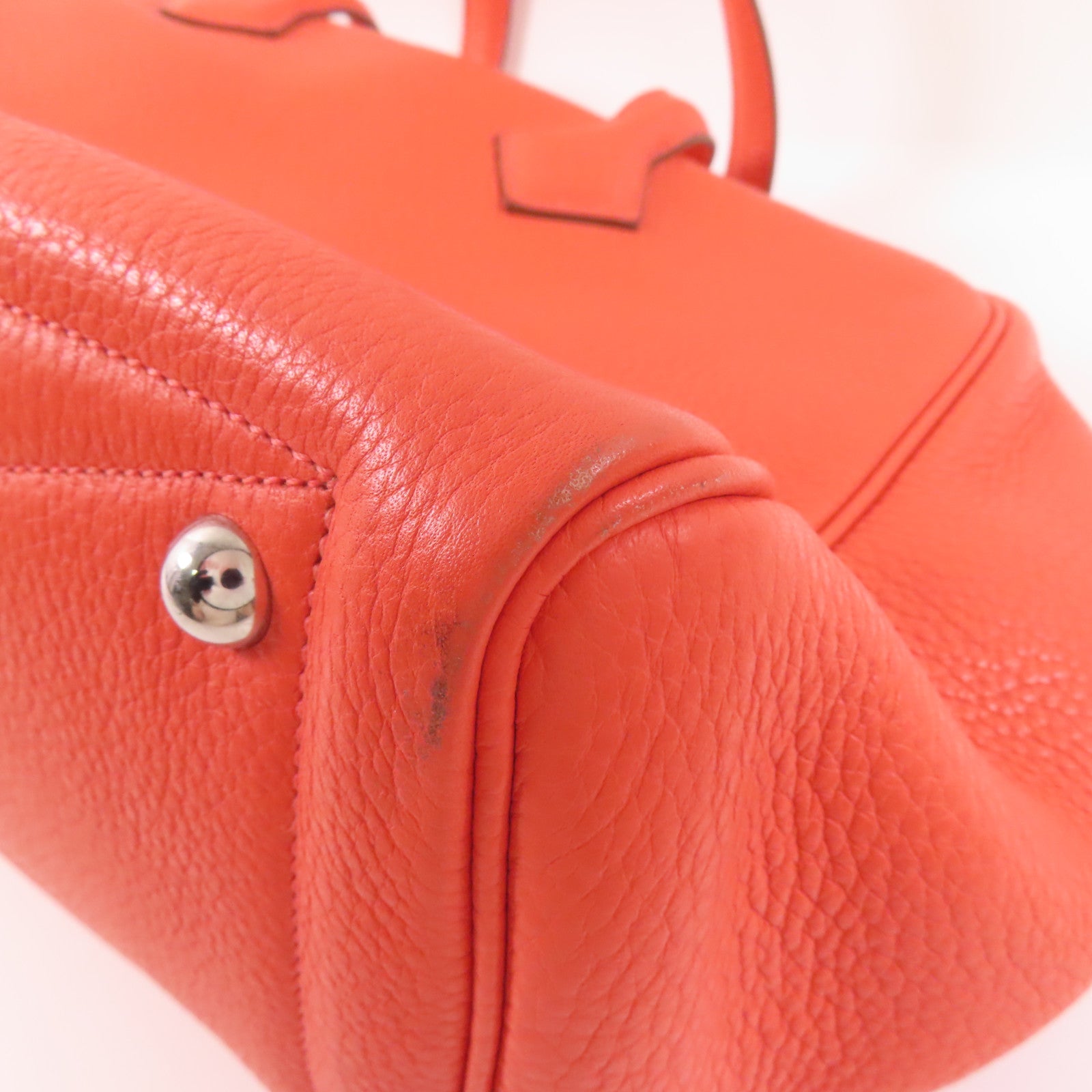 HERMES Clemence皮革Victoria銀扣肩背袋/手挽袋Rose Jaipur