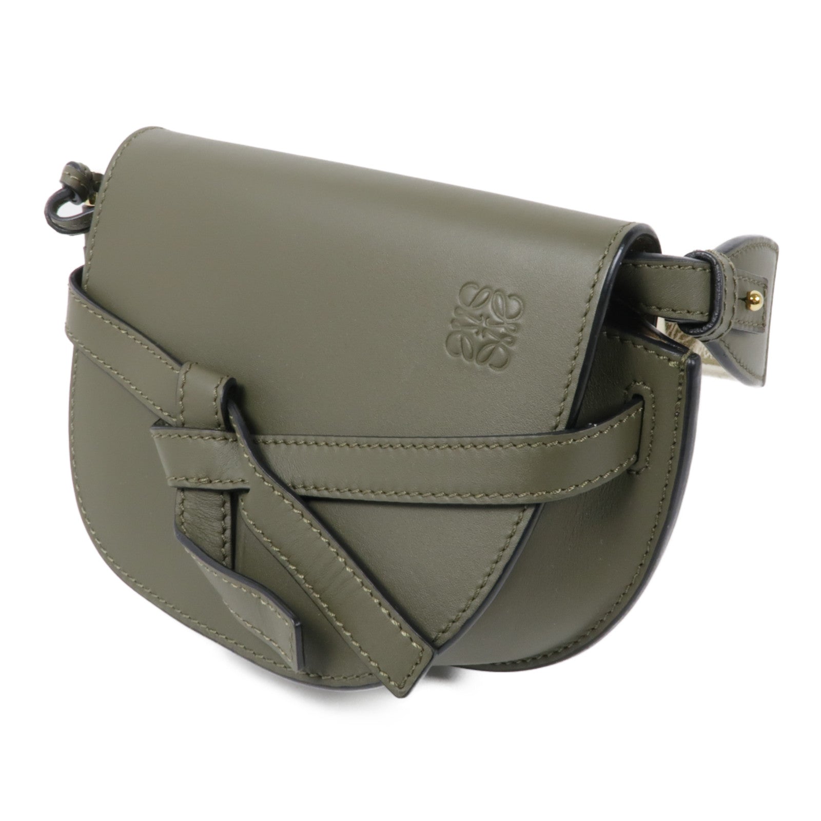 LOEWE 牛皮皮革Gate Mini金扣肩背袋