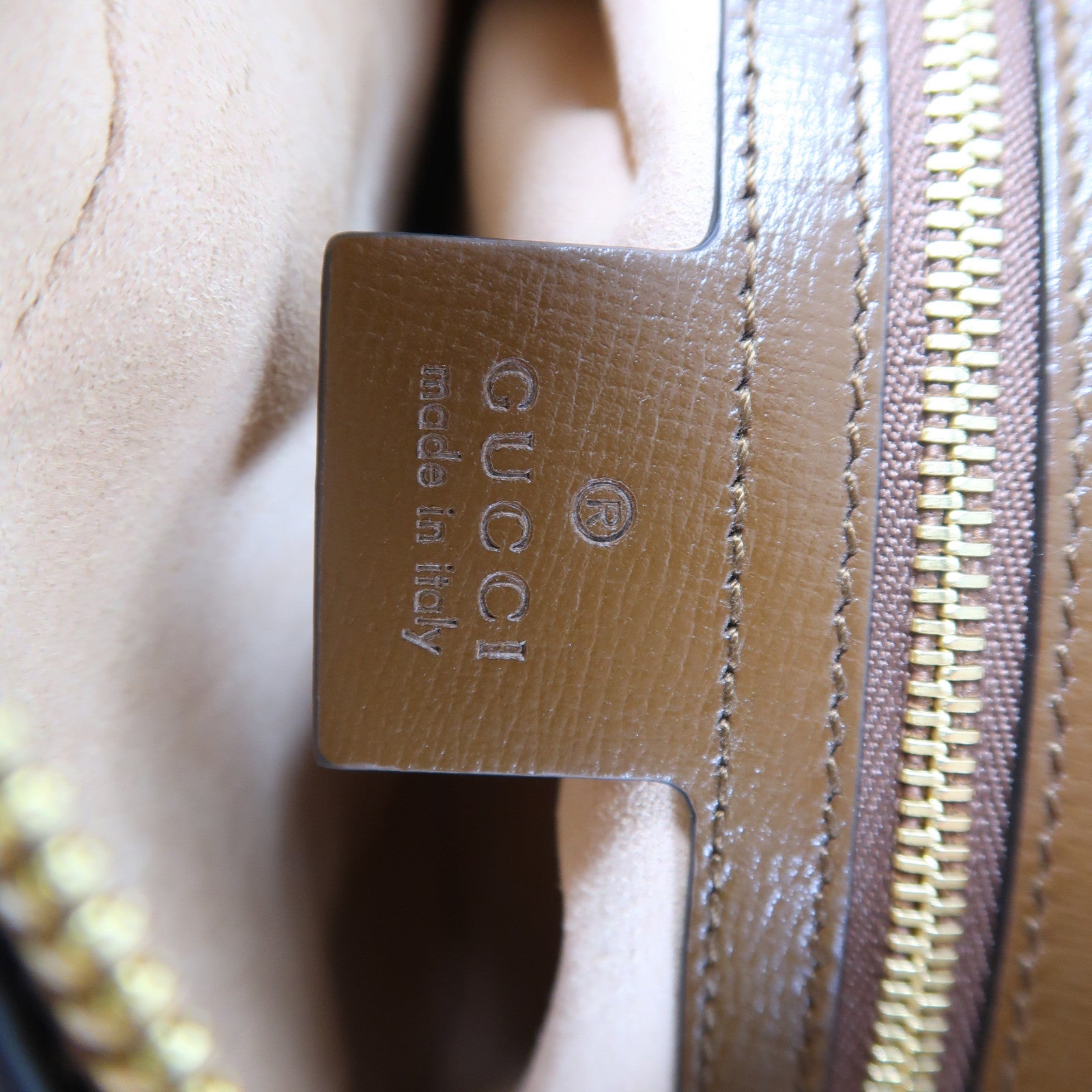GUCCI 塗層帆布Shoulder Bag金扣肩背袋啡色