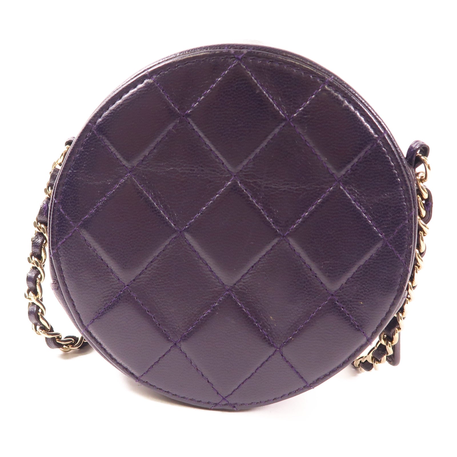 CHANEL 牛皮皮革Chain Shoulder金扣鏈帶肩背袋