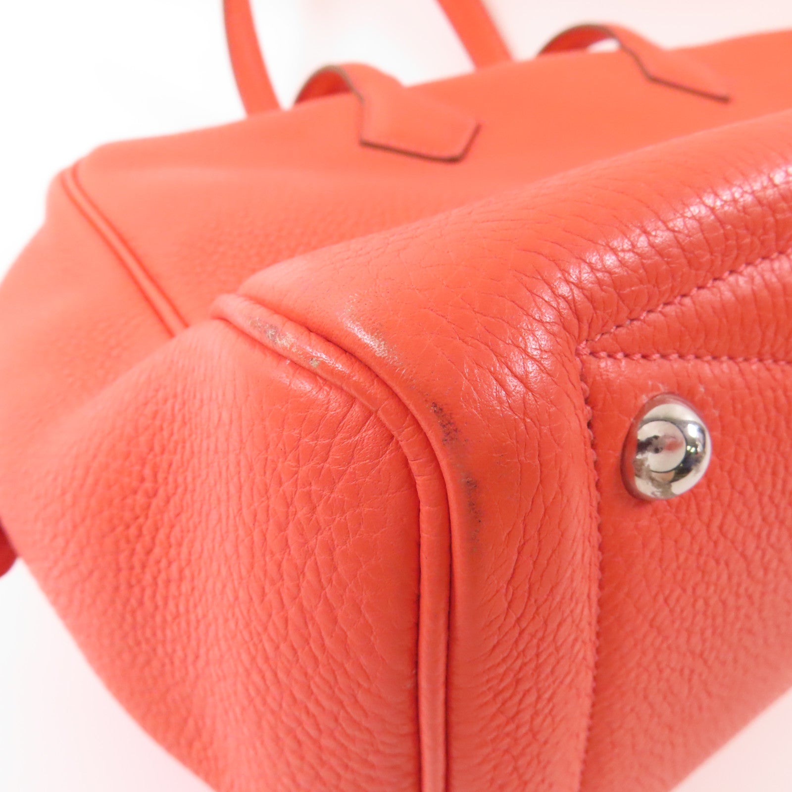 HERMES Clemence皮革Victoria銀扣肩背袋/手挽袋Rose Jaipur