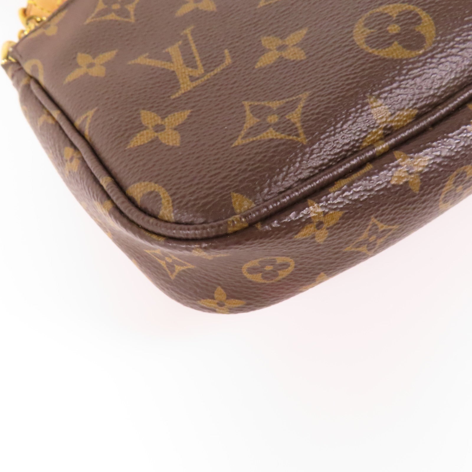 LOUIS VUITTON Monogram Multi Pochette Accessoires金扣手挽肩背兩用袋棕色