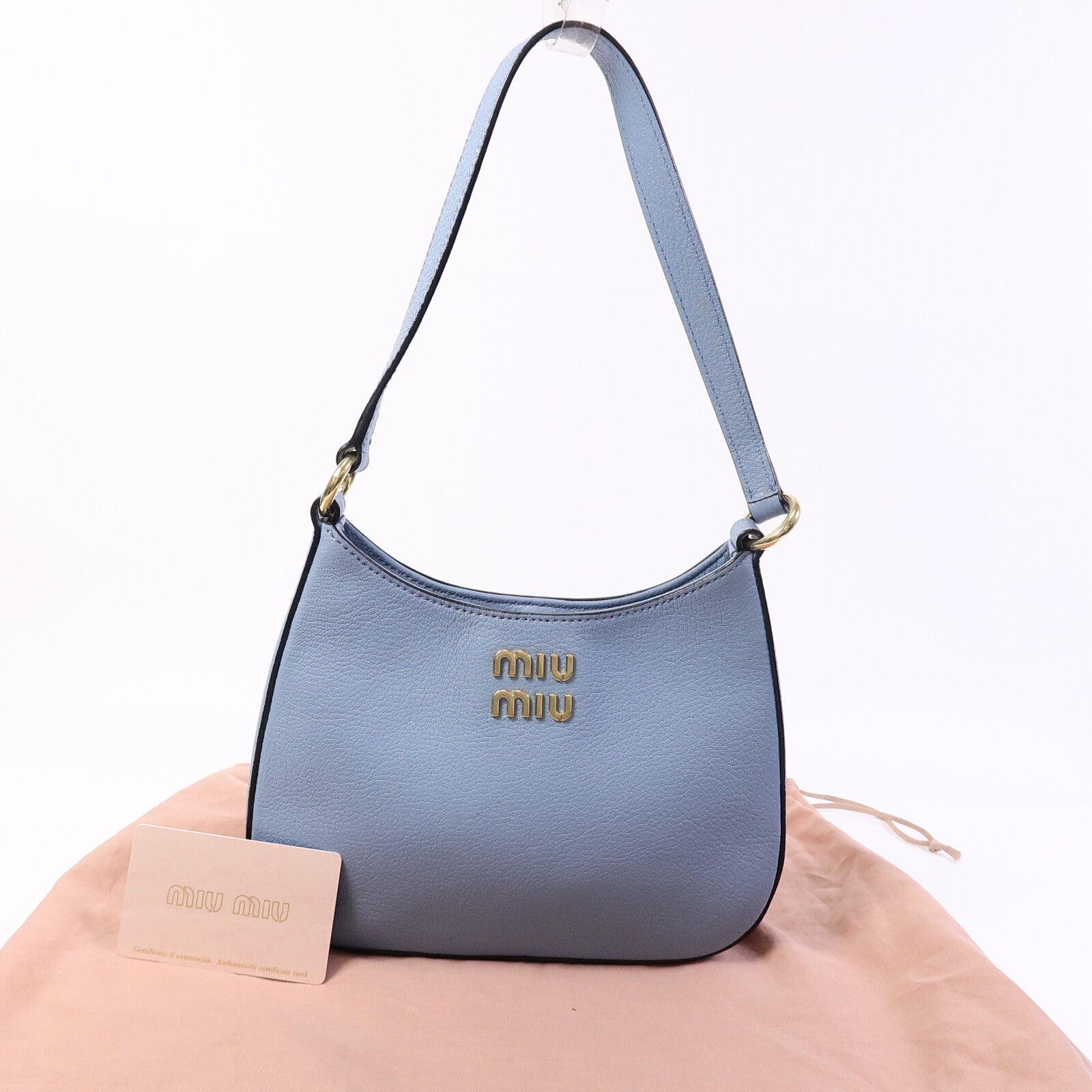 Miu Miu 牛皮皮革Hobo肩背袋