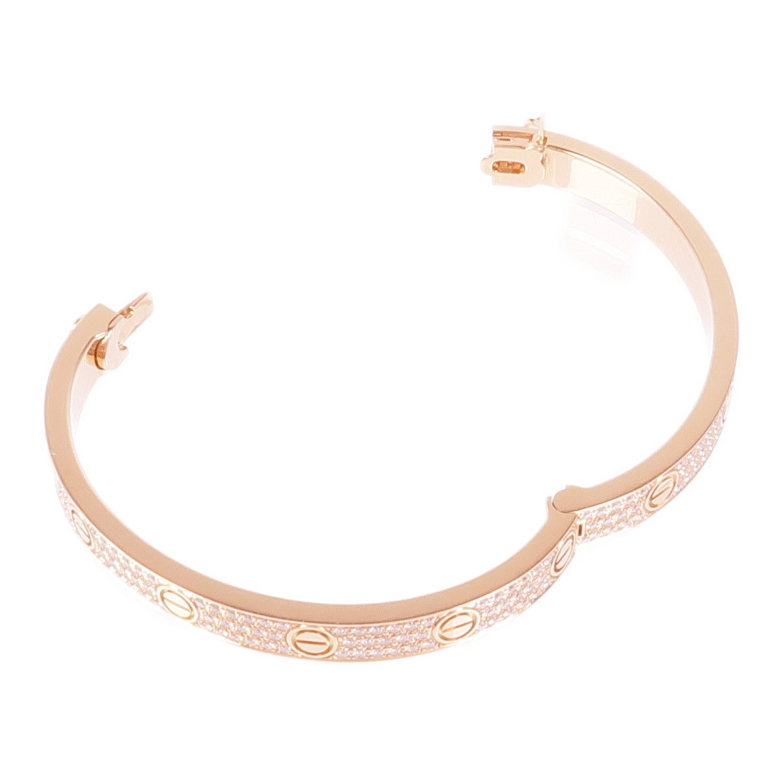 CARTIER 18K玫瑰金Love Bangle Full Diamond鑽石手鐲Cartier#17