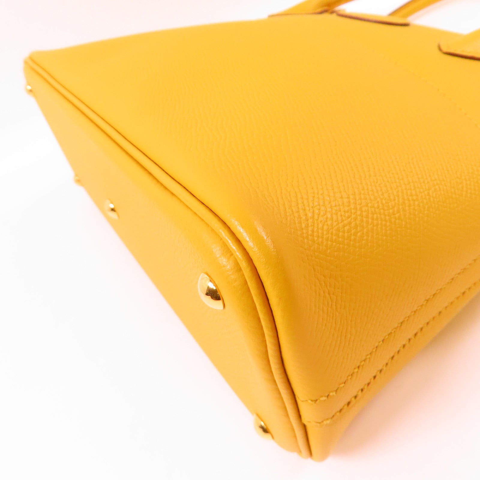HERMES Epsom皮革Bolide 27金扣手挽肩背兩用袋Jaune Ambre