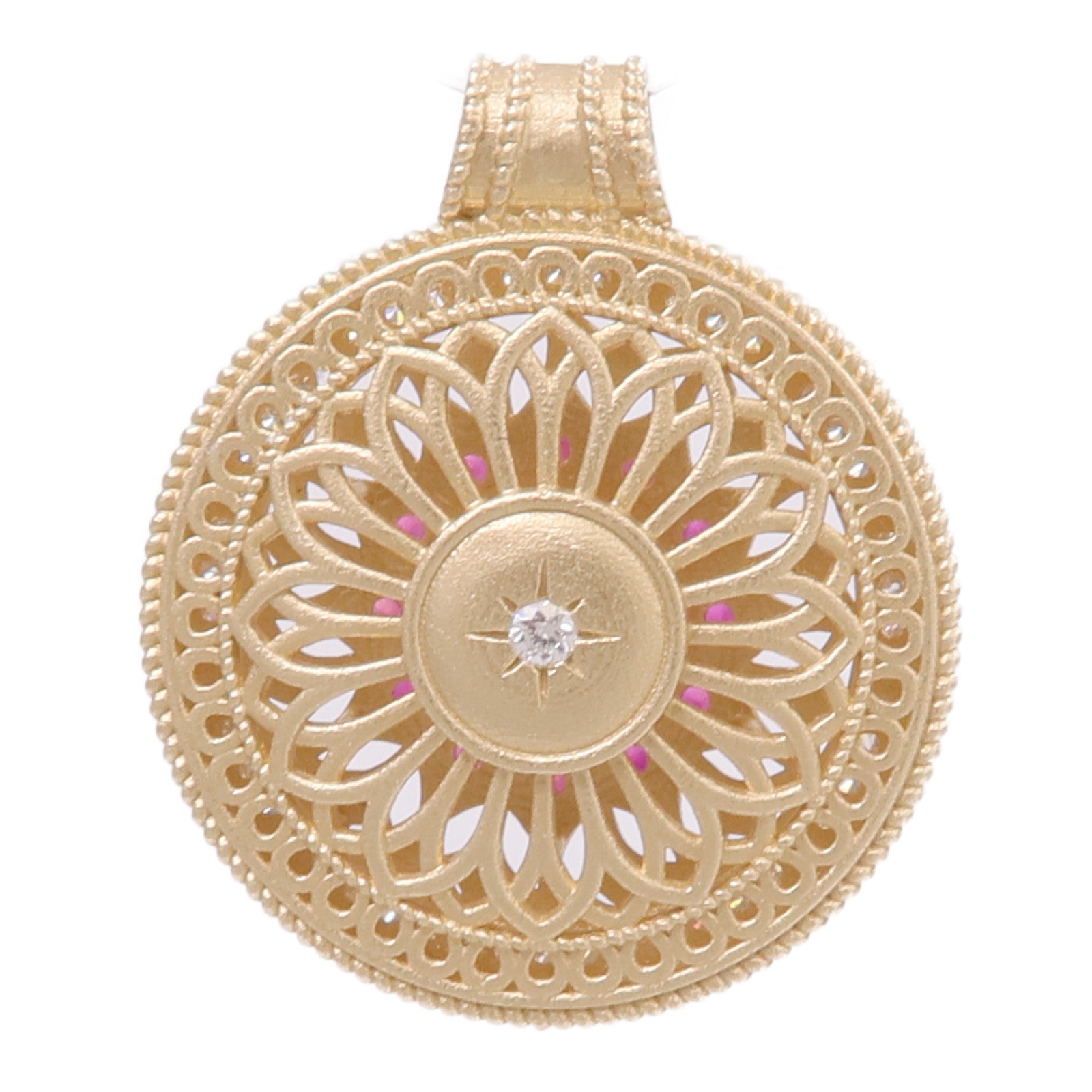 JEWELRY 18K黃金Ruby Pendant Top紅寶石/鑽石吊墜