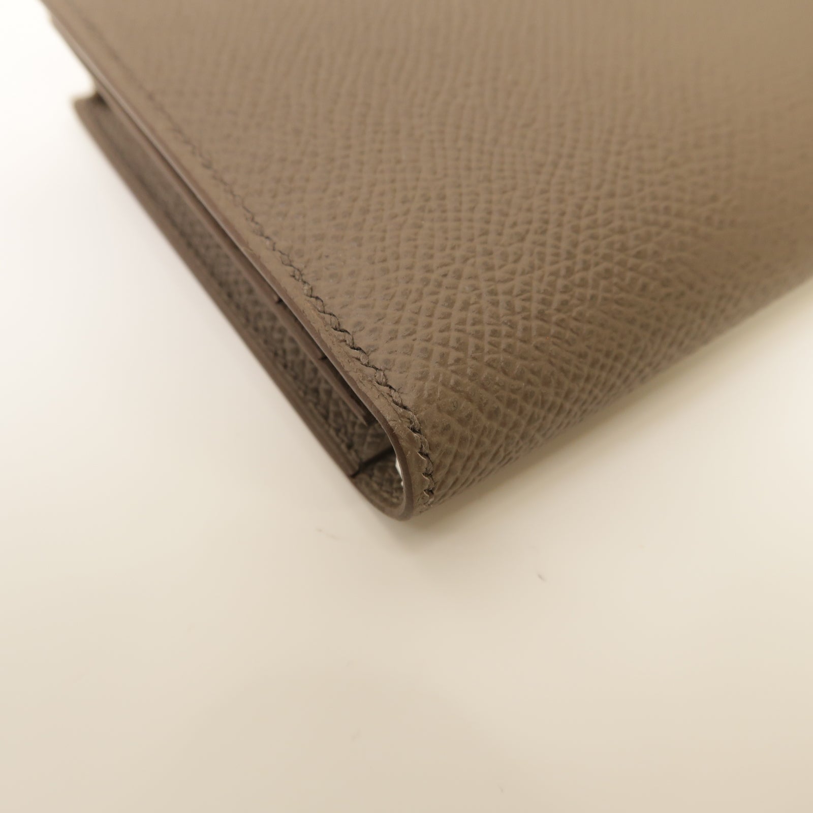 HERMES Epsom皮革Bearn Wallet金扣長錢包灰色