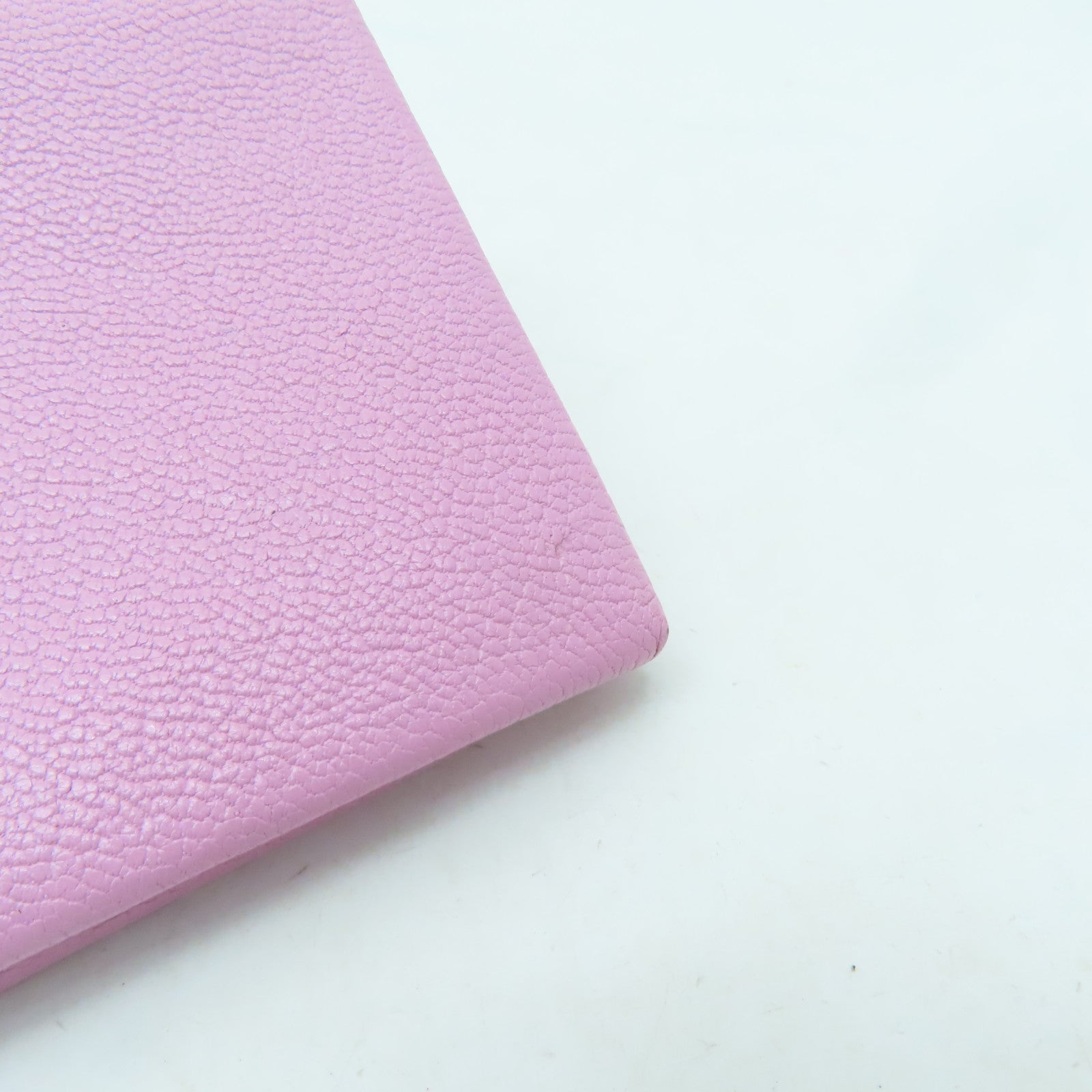 HERMES 【激減優惠】Chevre皮革Calvi Card Case銀扣卡片套淺紫色