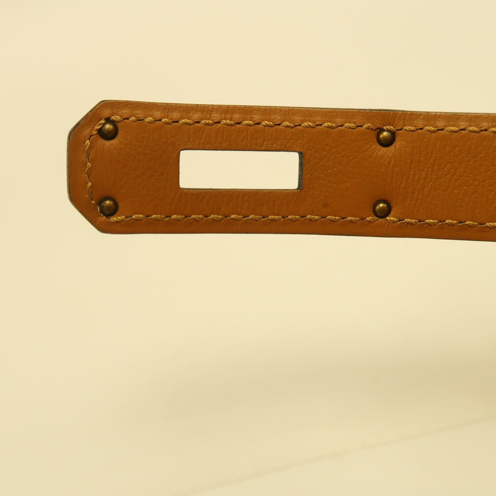 HERMES Epsom皮革Kelly 18 Belt金扣皮帶啡色