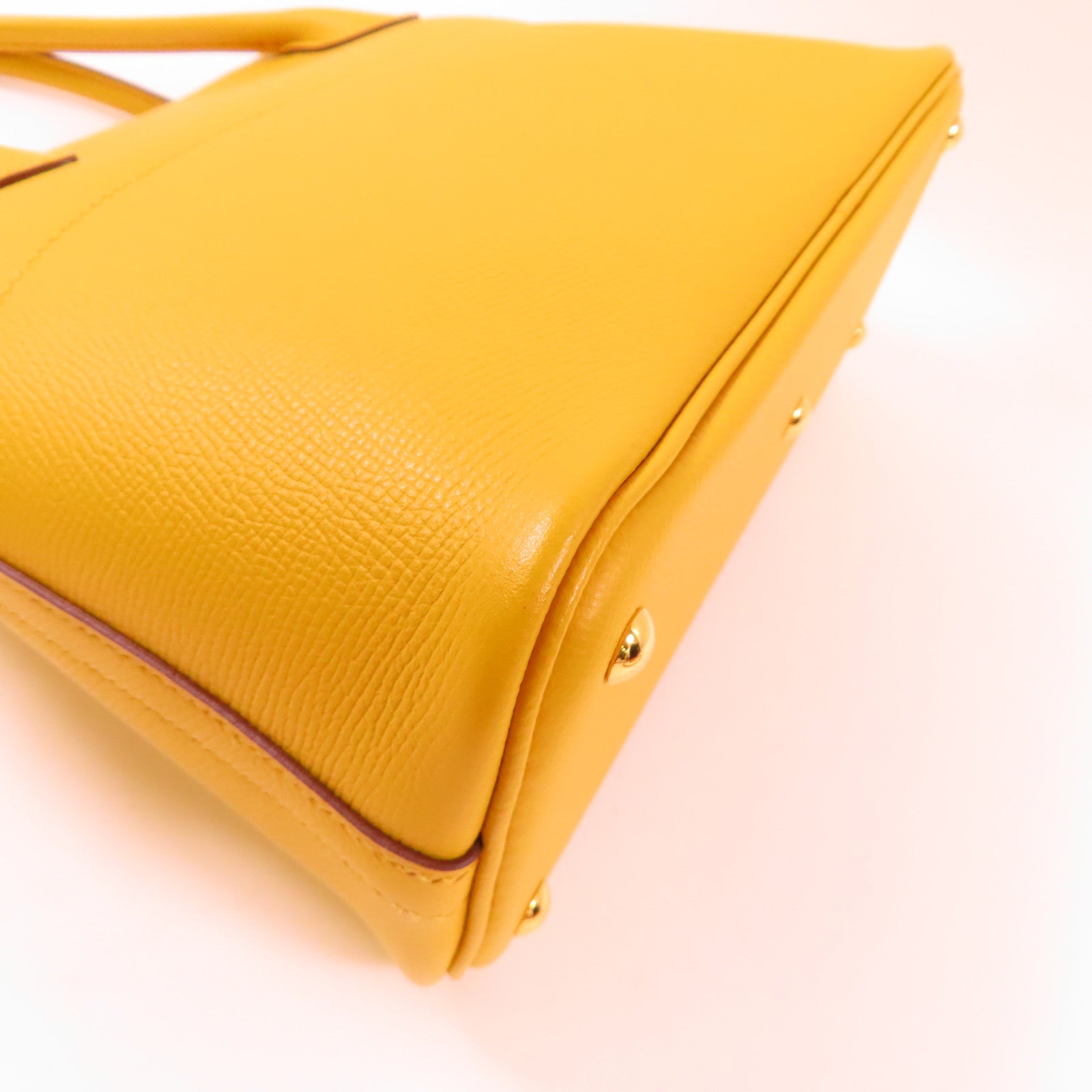 HERMES Epsom皮革Bolide 27金扣手挽肩背兩用袋Jaune Ambre