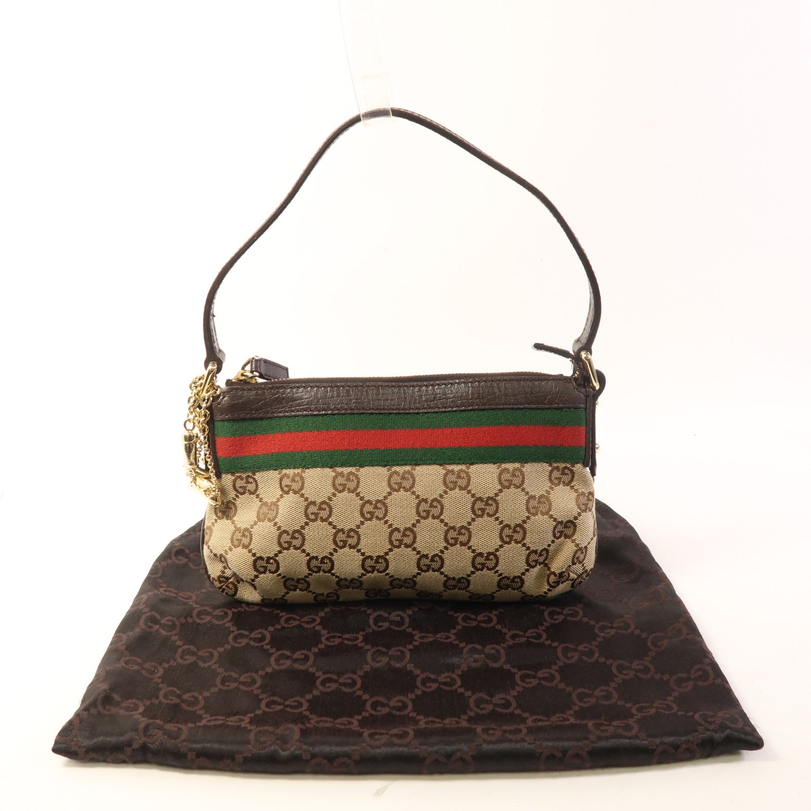 GUCCI 帆布Shoulder Bag金扣肩背袋