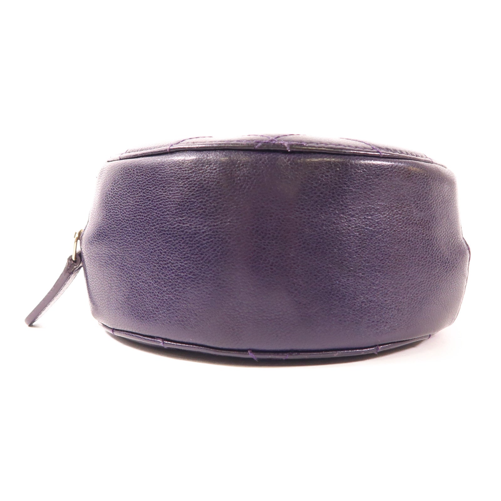 CHANEL CC GHW Chain Shoulder Bag Calfskin Leather Purple