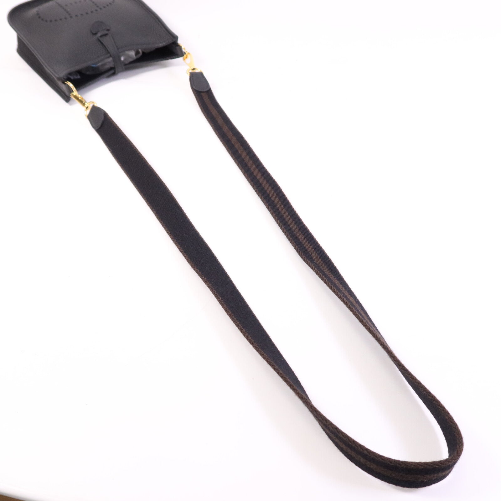 HERMES Clemence皮革Evelyne TPM金扣肩背袋Noir