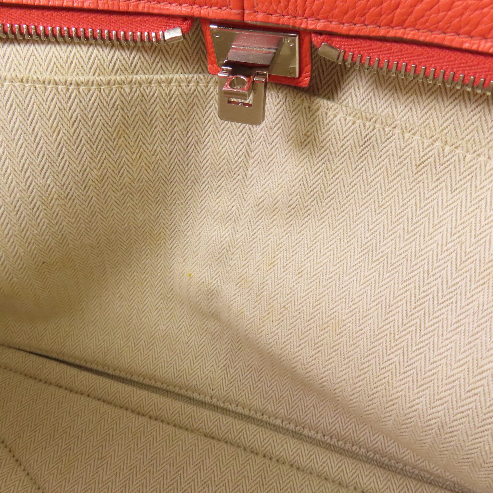 HERMES Clemence皮革Victoria銀扣肩背袋/手挽袋Rose Jaipur