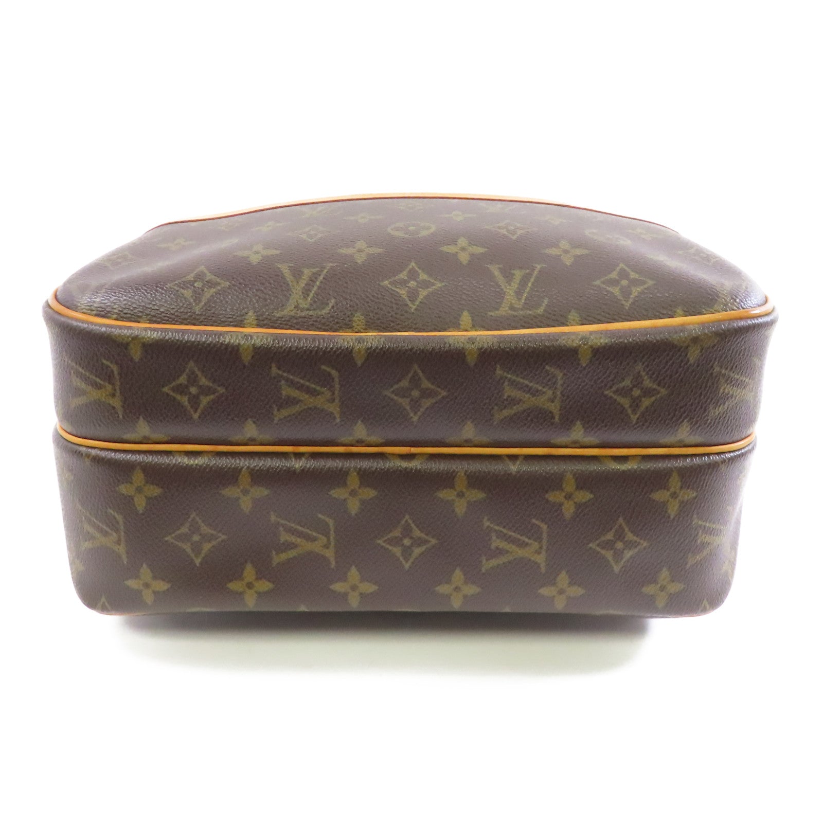 LOUIS VUITTON Monogram Reporter PM金扣肩背袋棕色