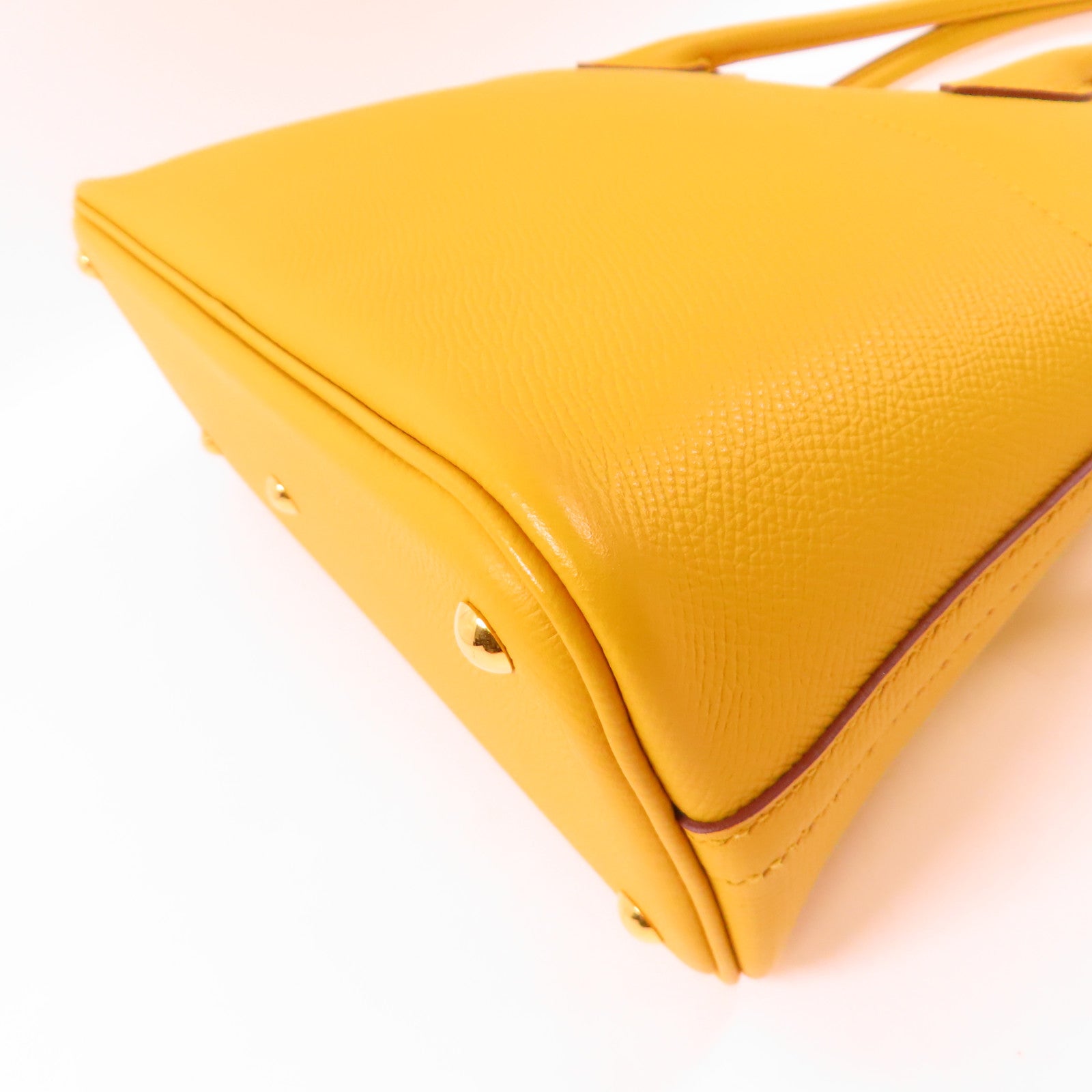 HERMES Epsom皮革Bolide 27金扣手挽肩背兩用袋Jaune Ambre