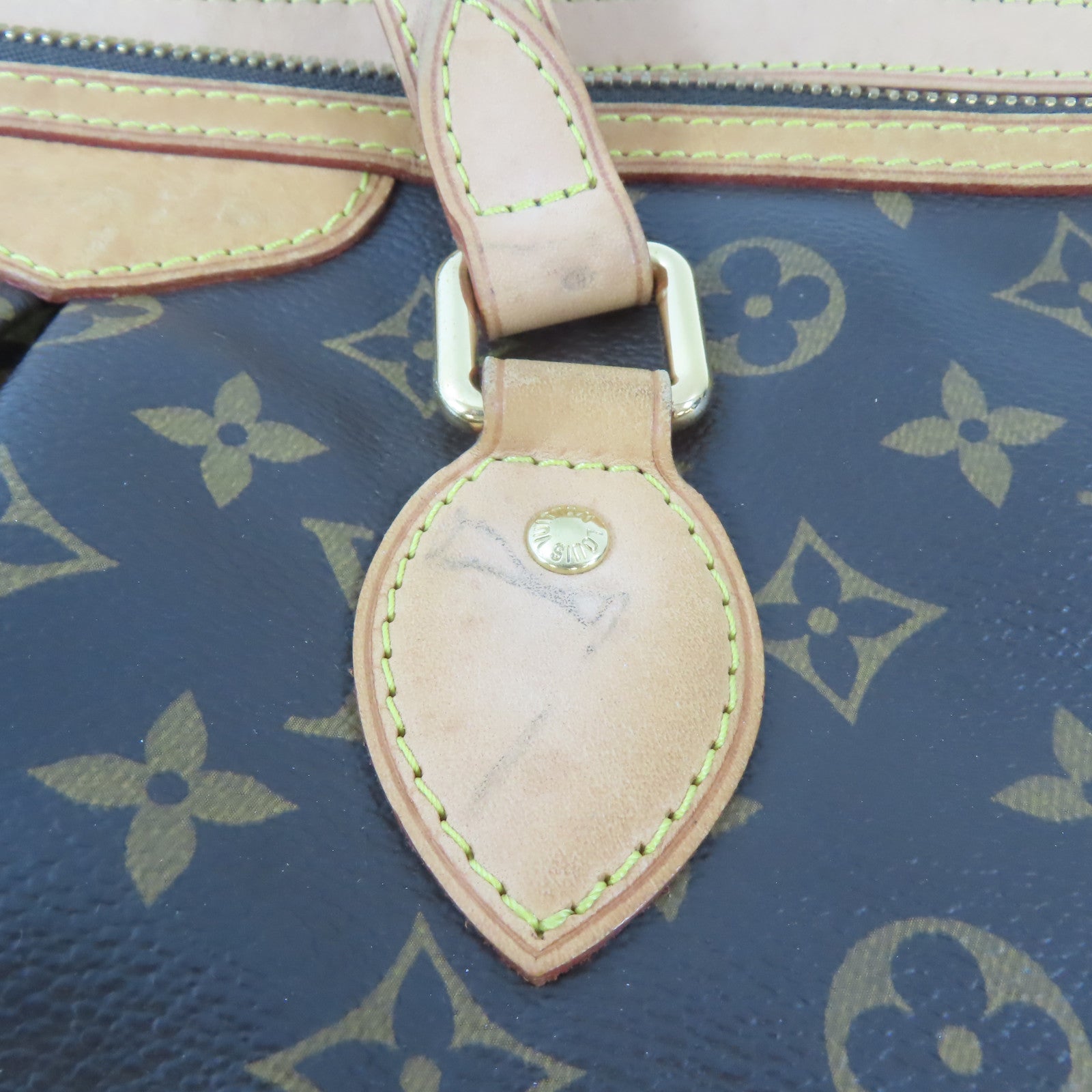 LOUIS VUITTON Monogram Palermo PM金扣手挽肩背兩用袋棕色