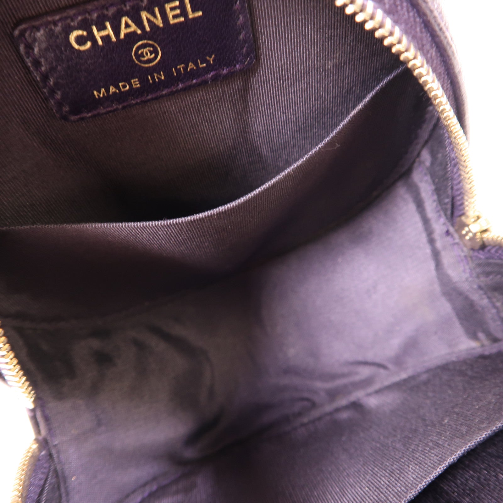 CHANEL CC GHW Chain Shoulder Bag Calfskin Leather Purple