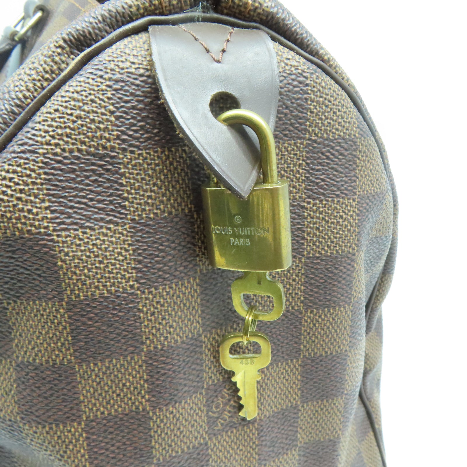 LOUIS VUITTON 【激減優惠】Damier Ebene Speedy 30金扣手挽袋啡色