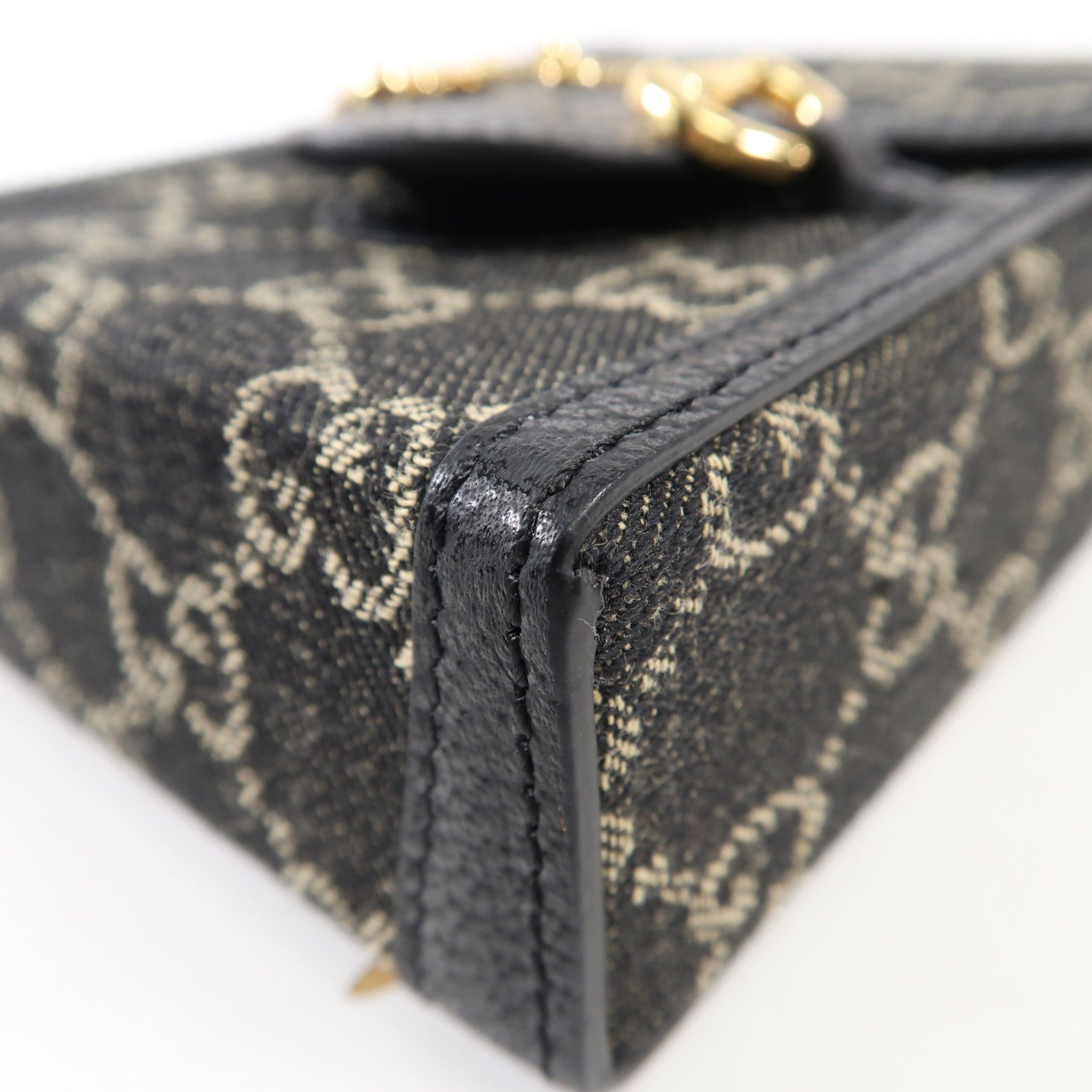 GUCCI 帆布Horsebit 1955 Mini金扣肩背袋