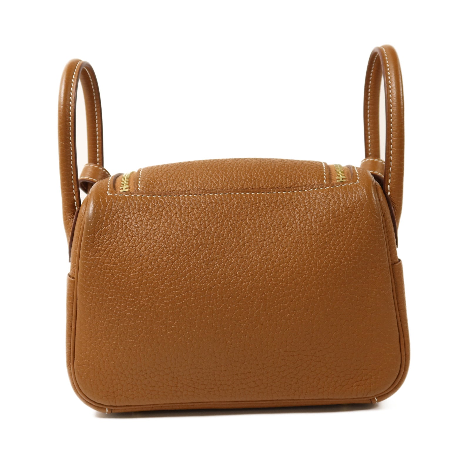 HERMES Clemence皮革Mini Lindy金扣手挽肩背兩用袋Gold