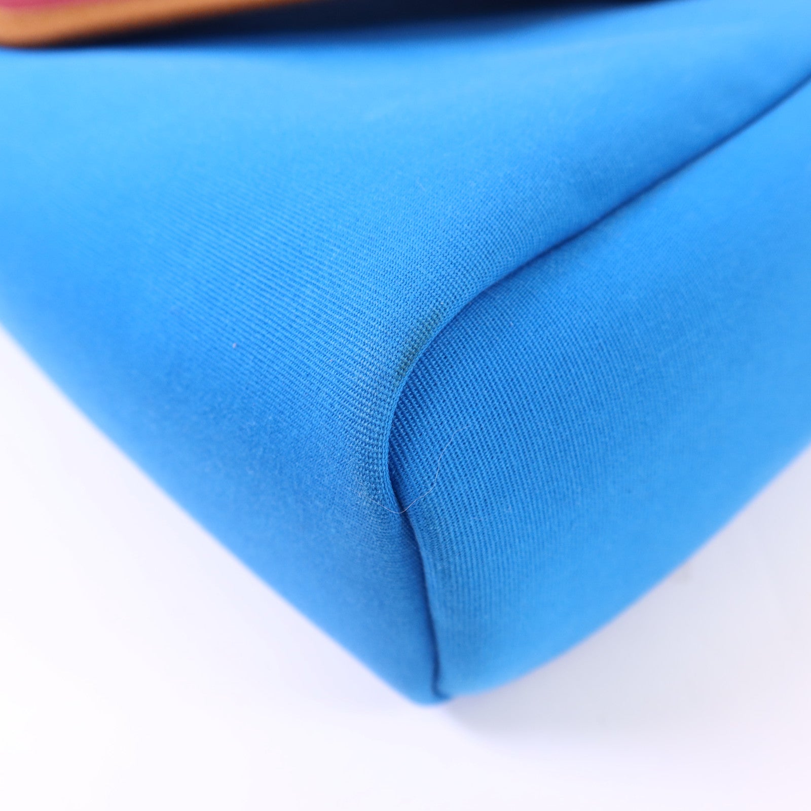 HERMES 帆布Herbag PM銀扣手挽肩背兩用袋Bleu Izmir/Ruby