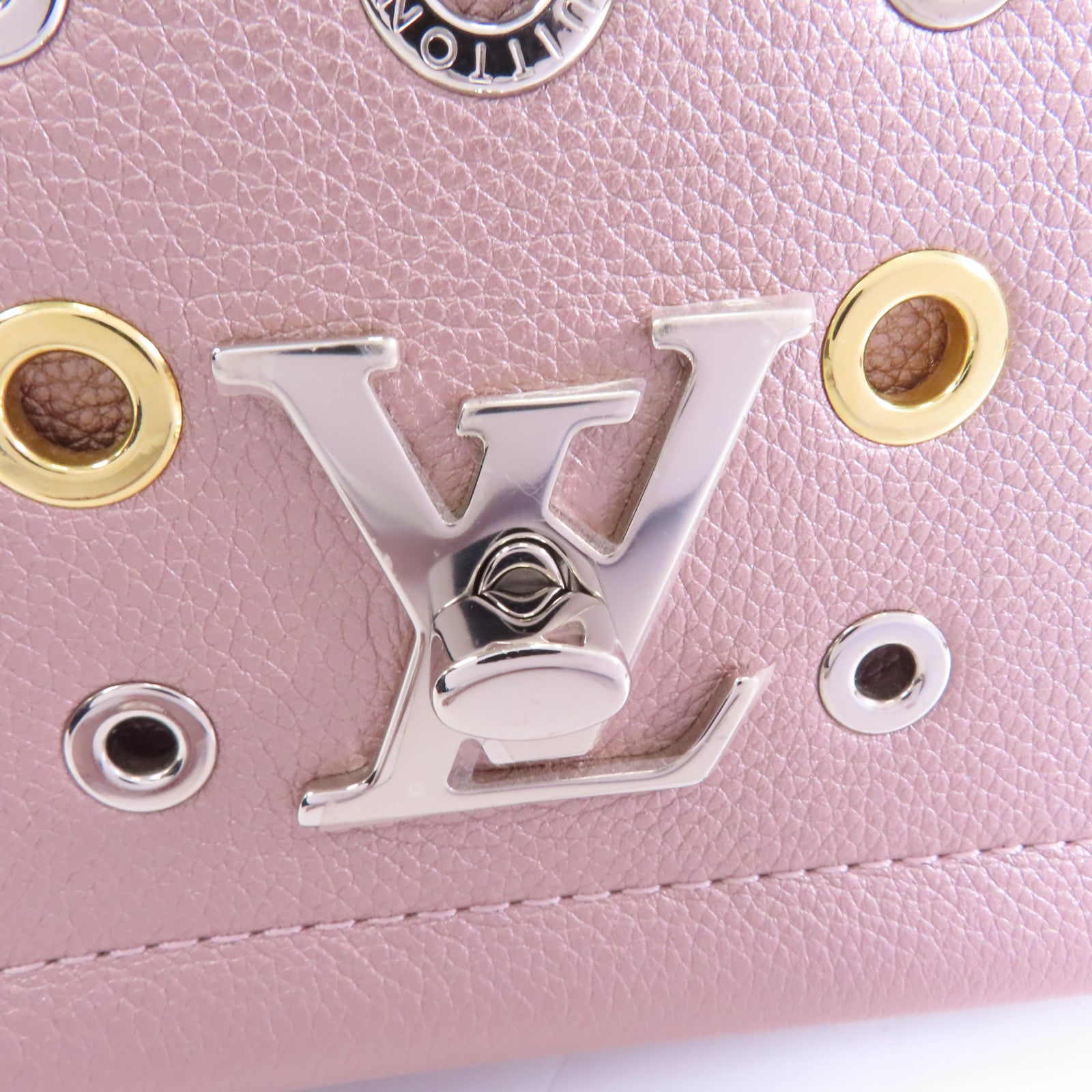 LOUIS VUITTON 【激減優惠】牛皮皮革Lockme BB II銀扣手挽肩背兩用袋粉紅色