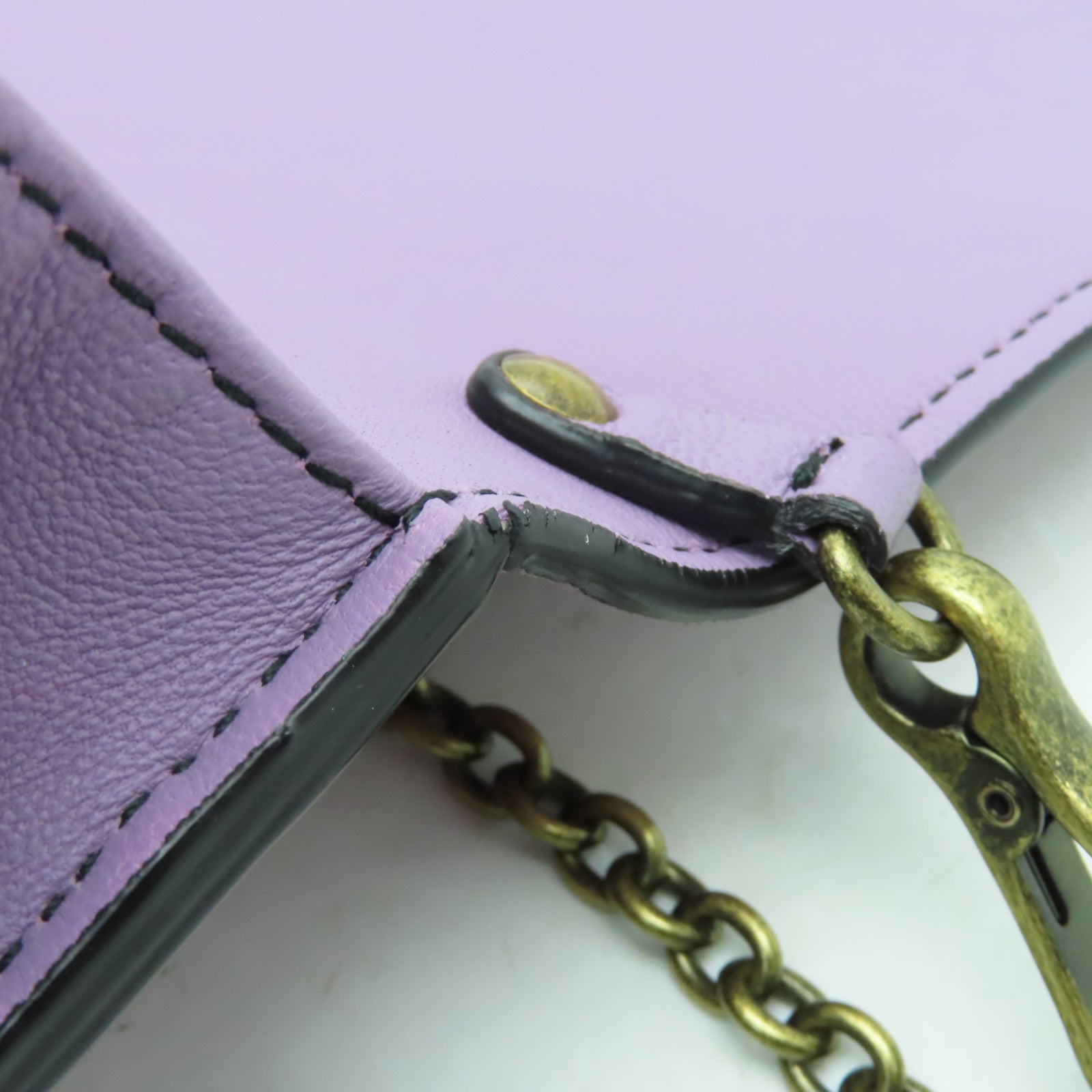 BOTTEGA VENETA 織紋皮革Chain Shoulder Bag金扣鏈帶肩背袋紫色