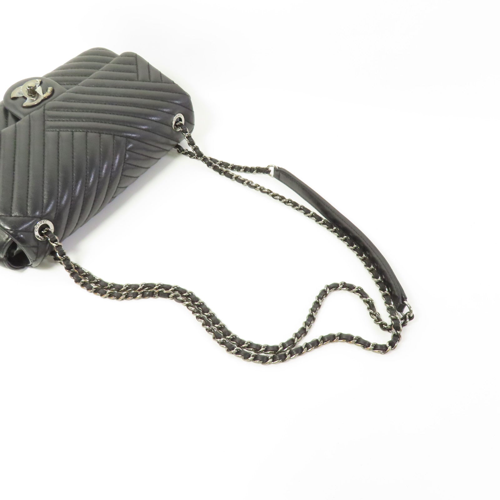 CHANEL 羊皮皮革Chevron Classic Flap肩背袋