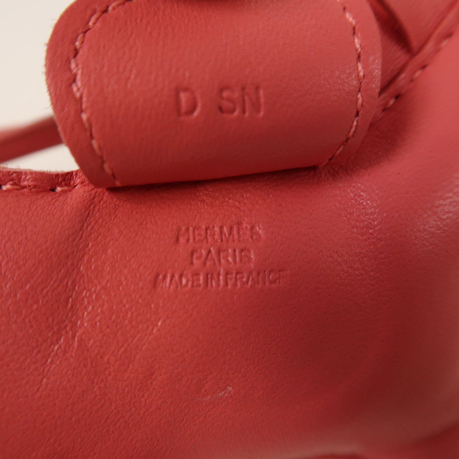 HERMES Milo皮革Rodeo MM掛飾Rose Azalee