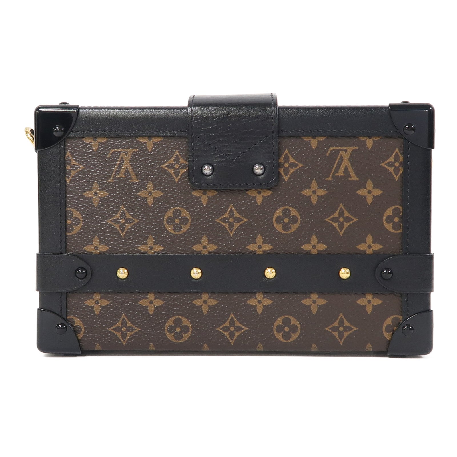 LOUIS VUITTON Monogram Petite Malle金扣肩背袋啡色