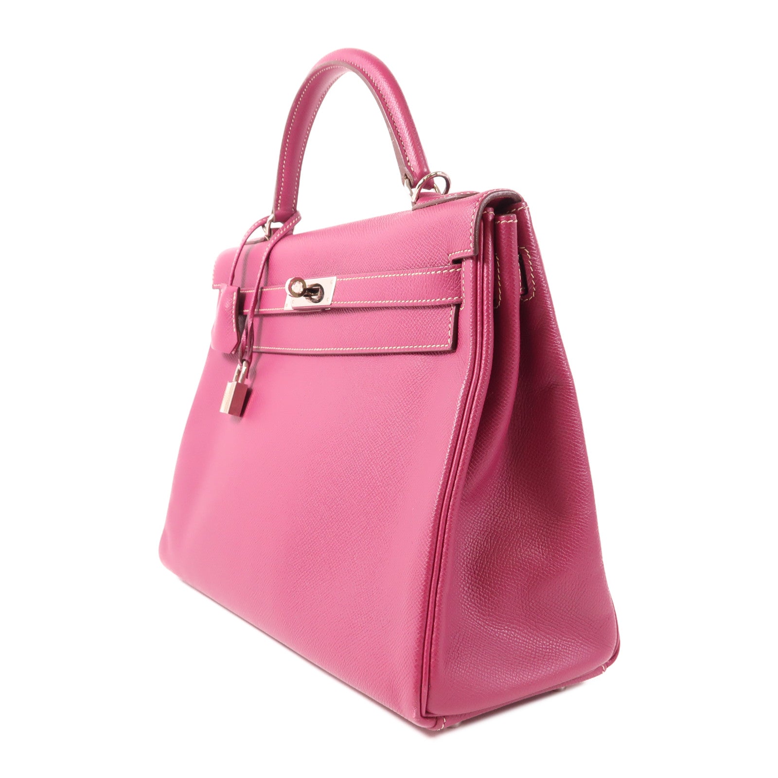 HERMES Epsom皮革Kelly 32銀扣手挽肩背兩用袋Tosca