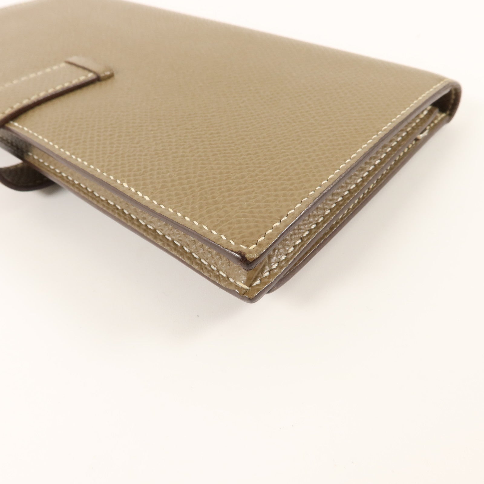 HERMES Epsom皮革Bearn Long Wallet銀扣長錢包Etoupe