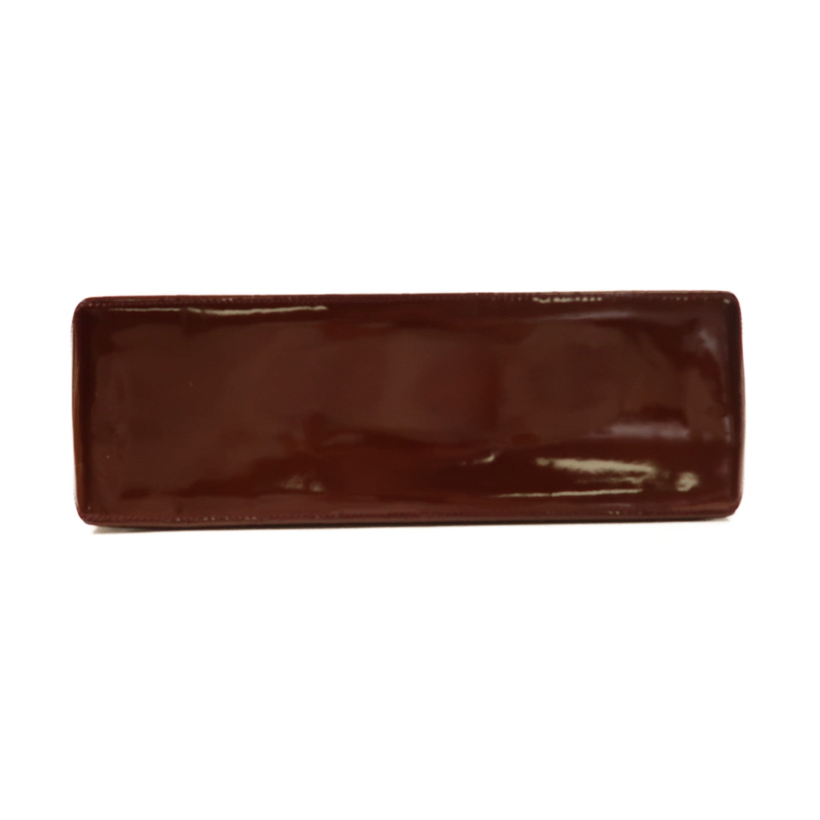 LOUIS VUITTON Monogram Vernis Wilshire GM金扣手挽袋酒紅色