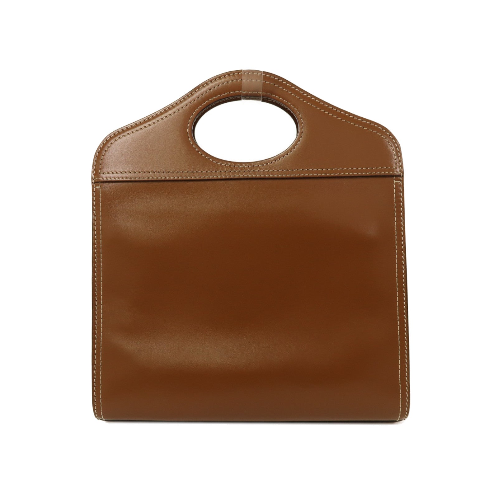 BURBERRY 小牛皮皮革Pocket Bag金扣手挽肩背兩用袋啡色