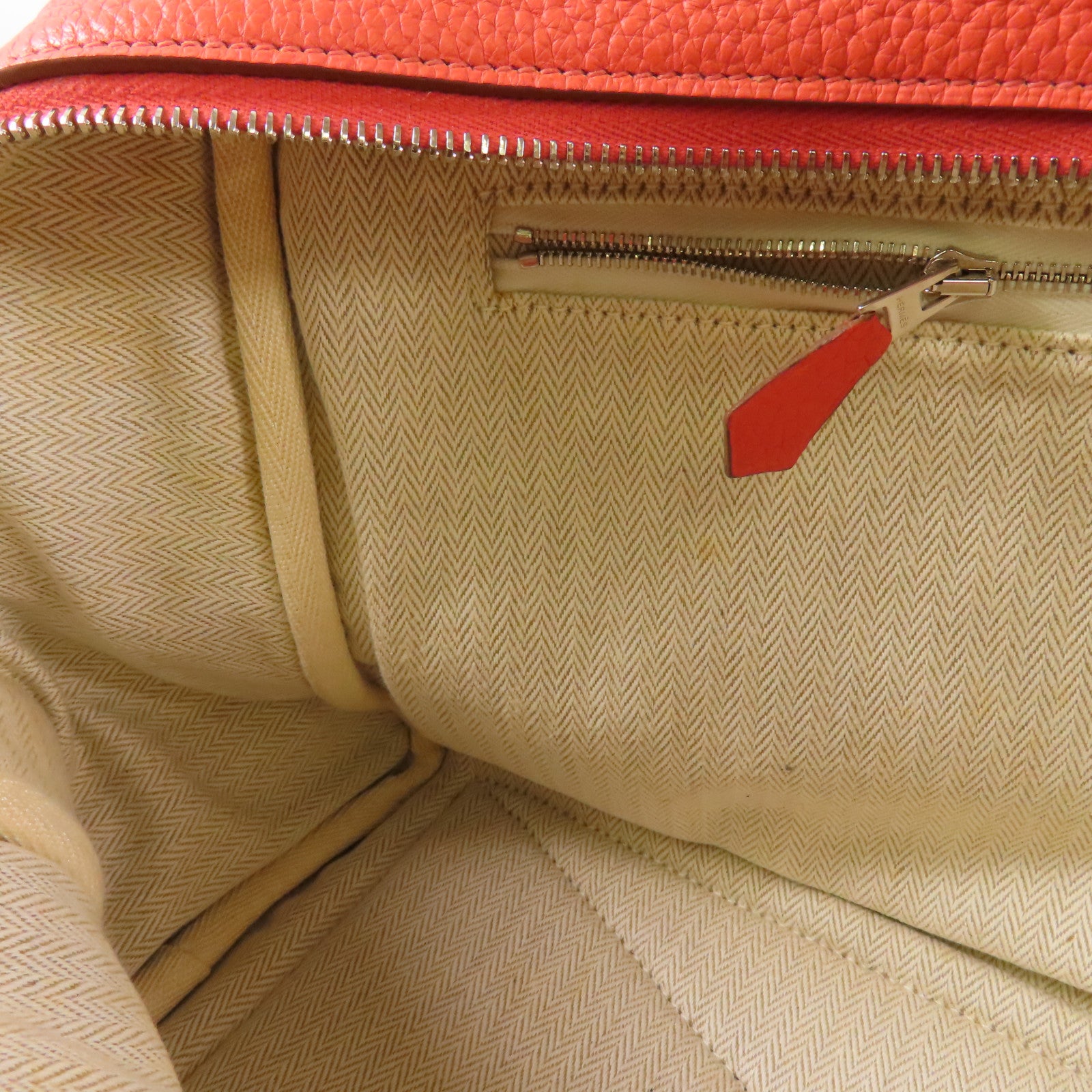 HERMES Clemence皮革Victoria銀扣肩背袋/手挽袋Rose Jaipur