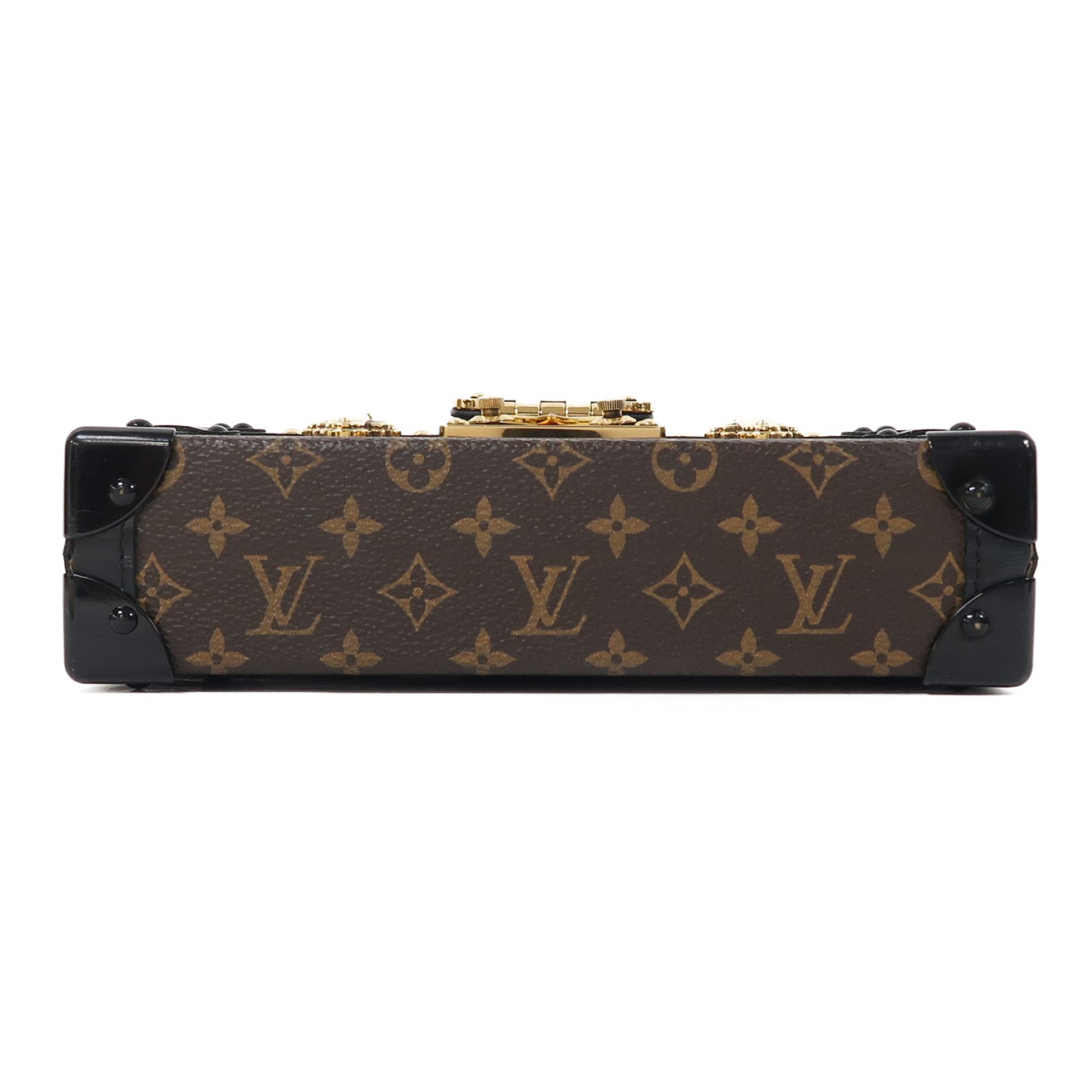 LOUIS VUITTON Monogram Petite Malle金扣肩背袋啡色