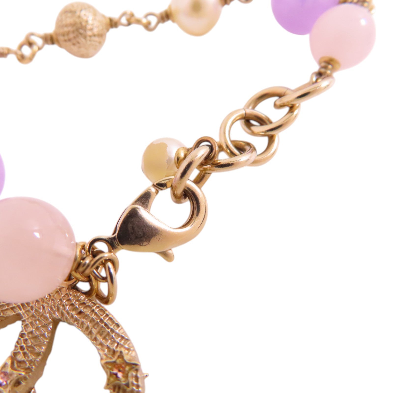 CHANEL 金屬/PVC/鑽石CC Bracelet金扣手鏈