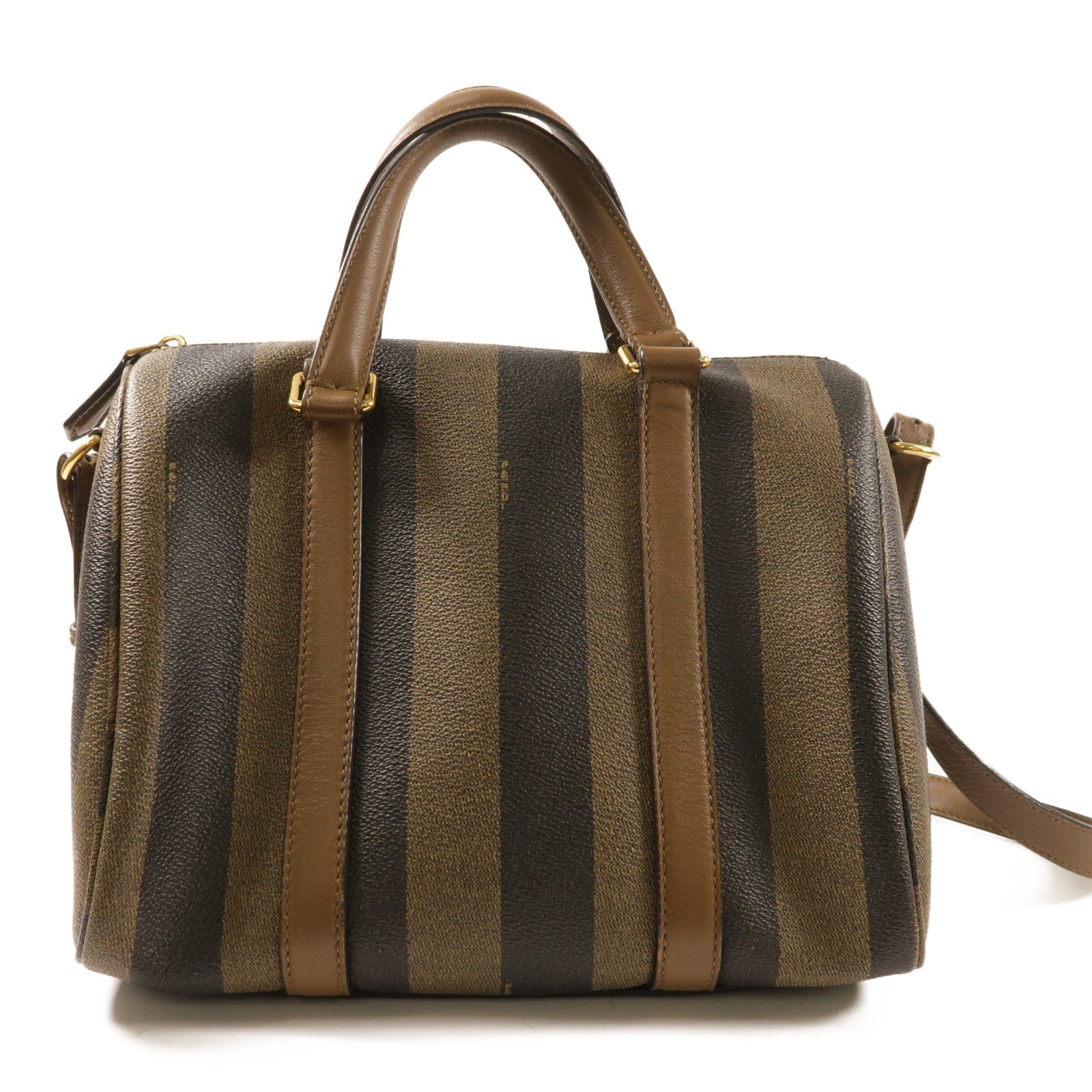 FENDI 塗層帆布Boston Bag金扣手挽肩背兩用袋