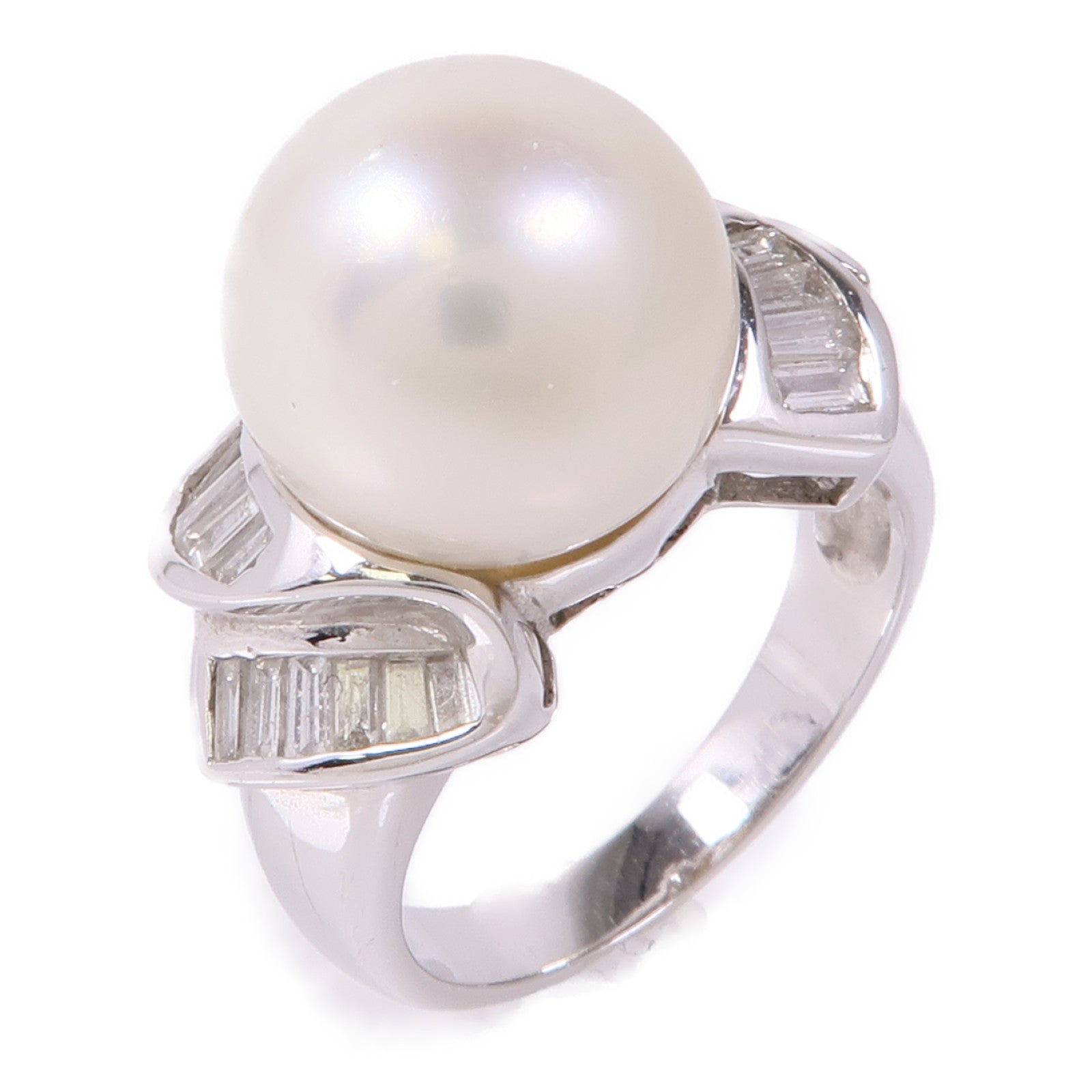 JEWELRY 18K白金Pearl/Diamond Ring珍珠/鑽石戒指US#6