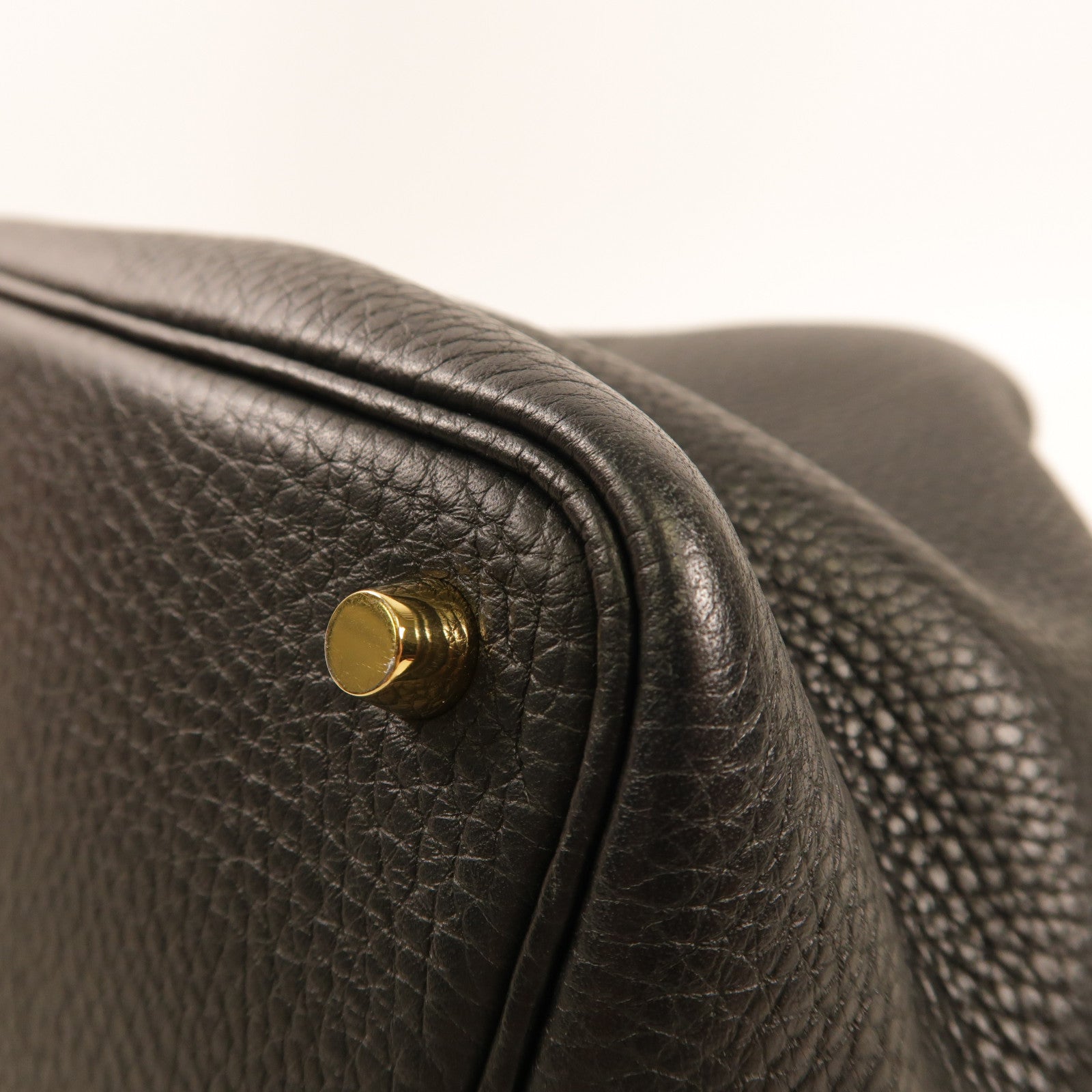 HERMES Clemence皮革Picotin PM手挽袋金扣Noir