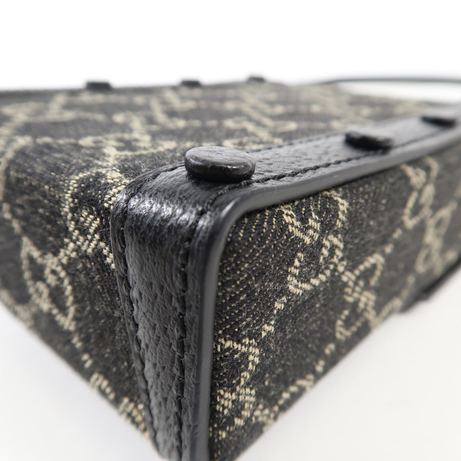 GUCCI 帆布Horsebit 1955 Mini金扣肩背袋