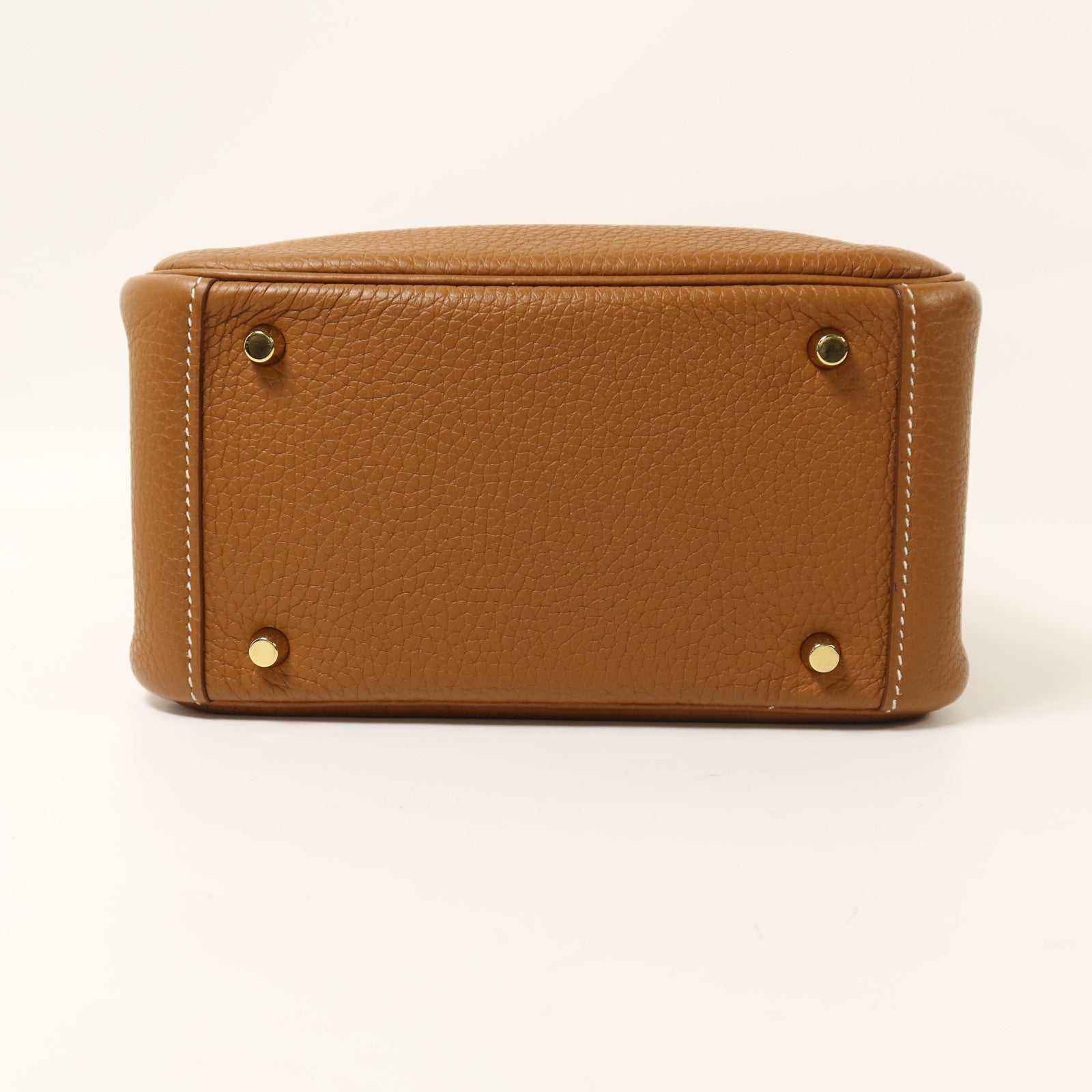 HERMES Clemence皮革Mini Lindy金扣手挽肩背兩用袋Gold